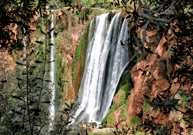 Stunning view of Ouzoud Falls during a day trip to Ouzoud Falls from Marrakech.