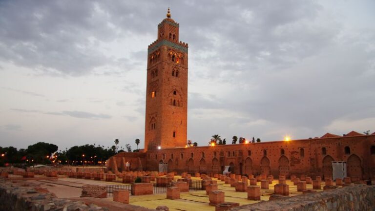 Beautiful view of Marrakech during the 5 Day Tour from Fes to Marrakech, showcasing the vibrant culture and architecture.